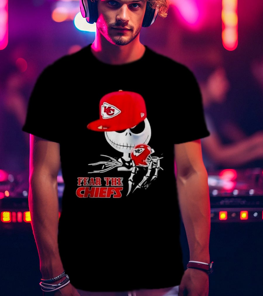 Jack Skellington Kansas City Chiefs Helmet Fear The Chiefs T-Shirt
