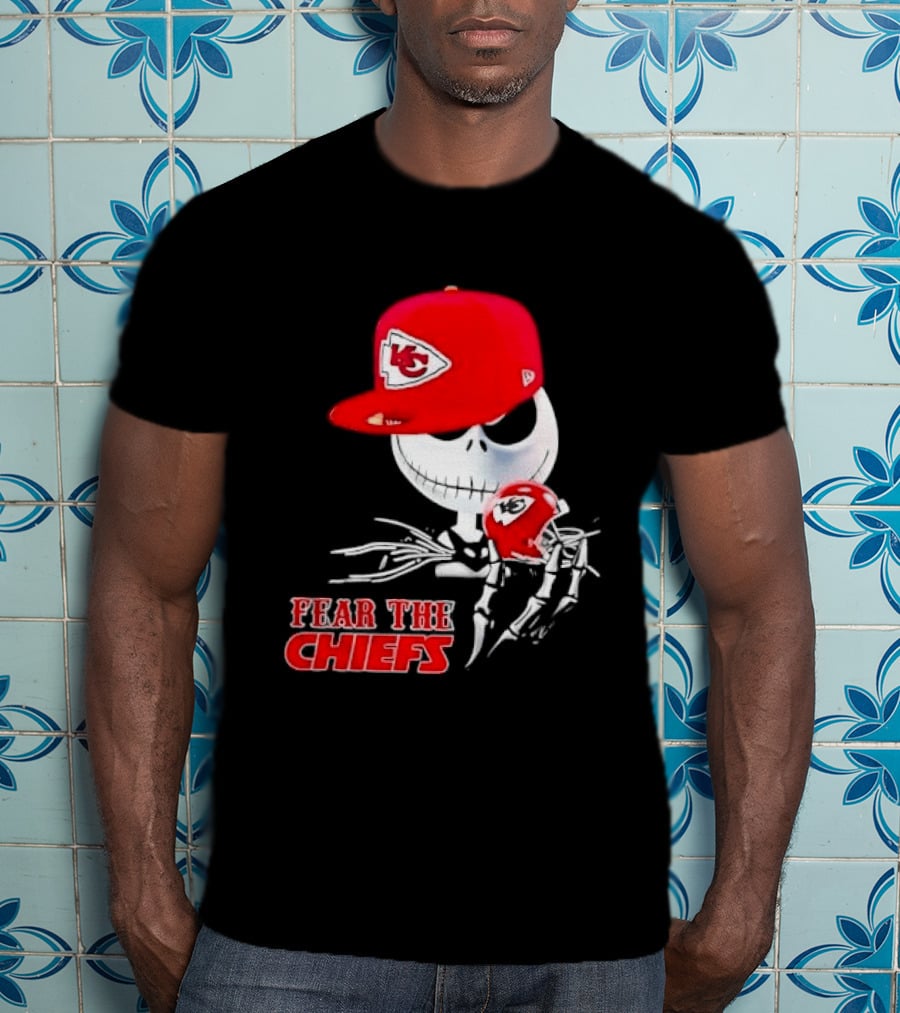 Jack Skellington Kansas City Chiefs Helmet Fear The Chiefs T-Shirt