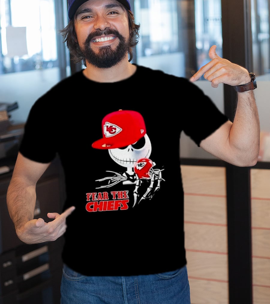 Jack Skellington Kansas City Chiefs Helmet Fear The Chiefs T-Shirt