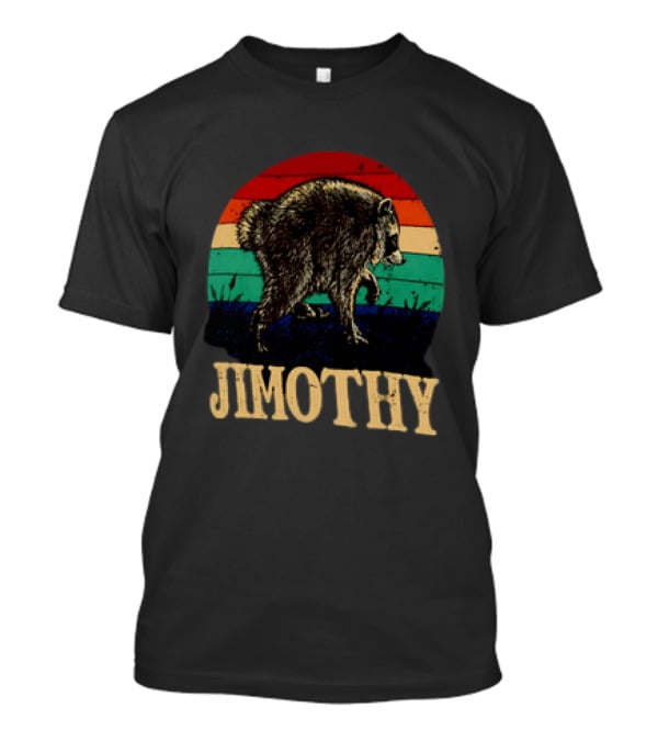 Jimothy Raccoon Retro Stripes Ballard Seattle T-Shirt