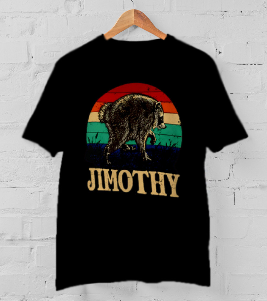 Jimothy Raccoon Retro Stripes Ballard Seattle T-Shirt