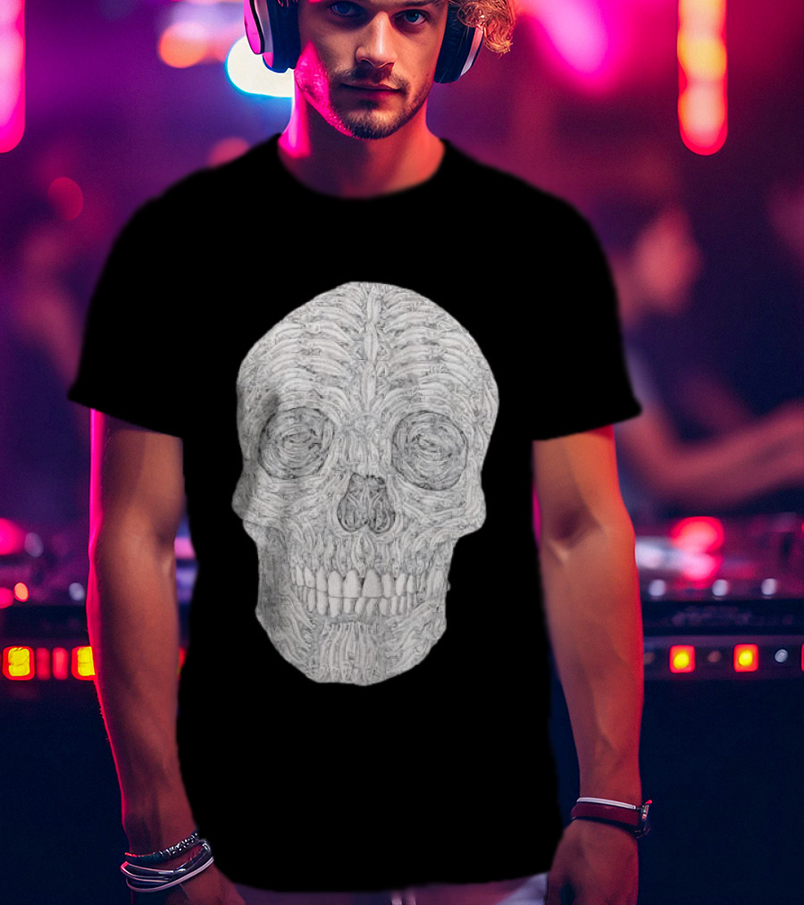 Salmon Fish Bones Skull T-Shirt