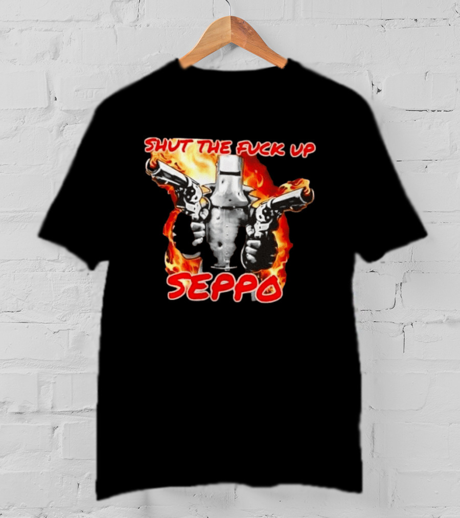 Shut The Fuck Up Seppo Dual Revolvers Fire Knight T-Shirt