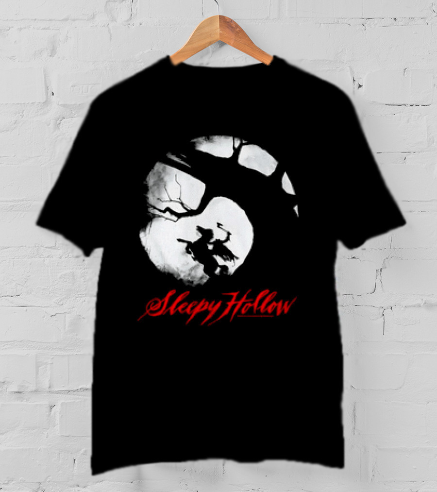 Sleepy Hollow Red Lettering Crescent Moon T-Shirt