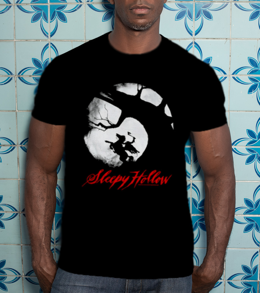 Sleepy Hollow Red Lettering Crescent Moon T-Shirt