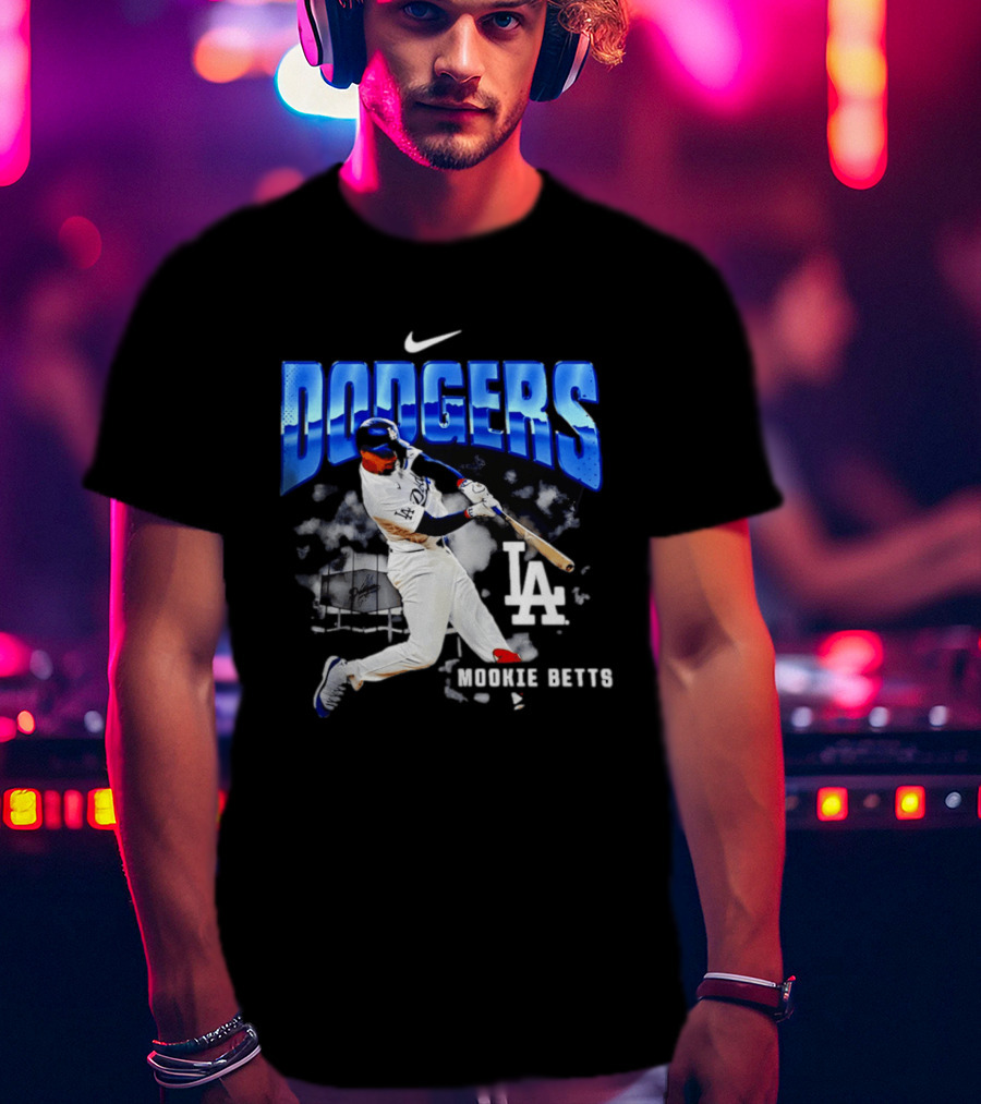 Nike Los Angeles Dodgers Mookie Betts Swing Action LA 2026 T-Shirt