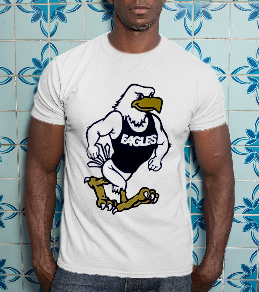 Eagles Athletic Mascot Running Eagle Motif T-Shirt