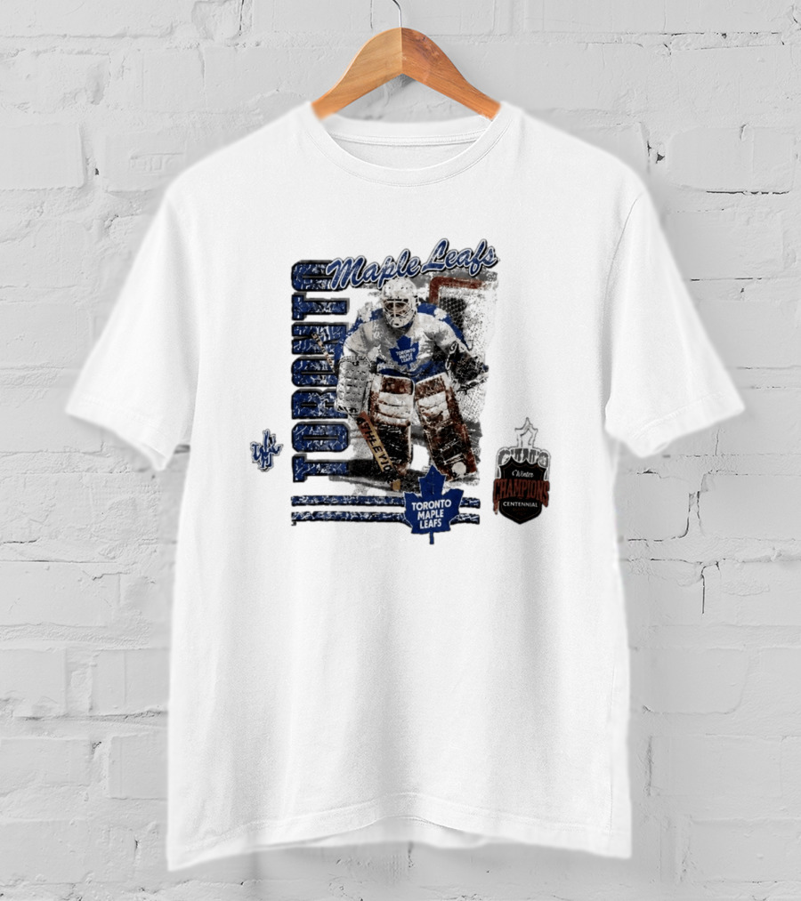 Toronto Maple Leafs Centennial Champions Vintage Hockey Goalie Gear T-Shirt
