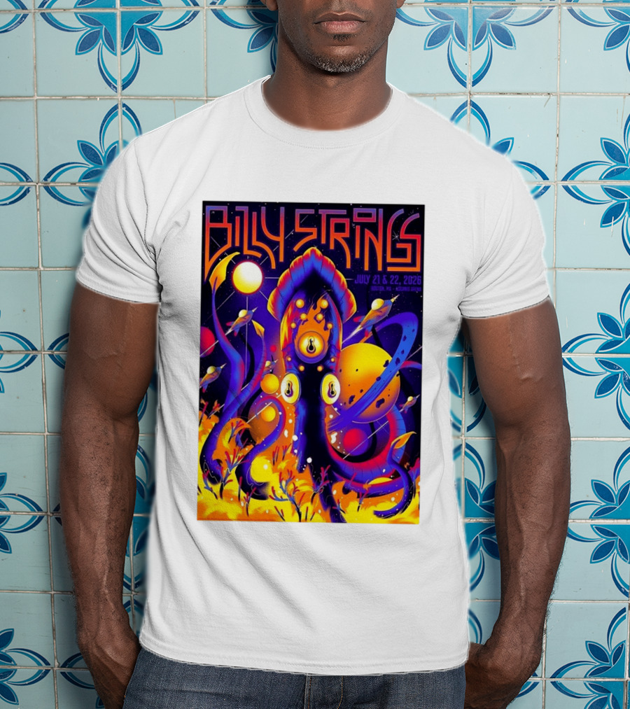 Billy Strings Boston MA July 21 22 2026 Live Agganis Arena Event Psychedelic Cosmic Squid T-Shirt