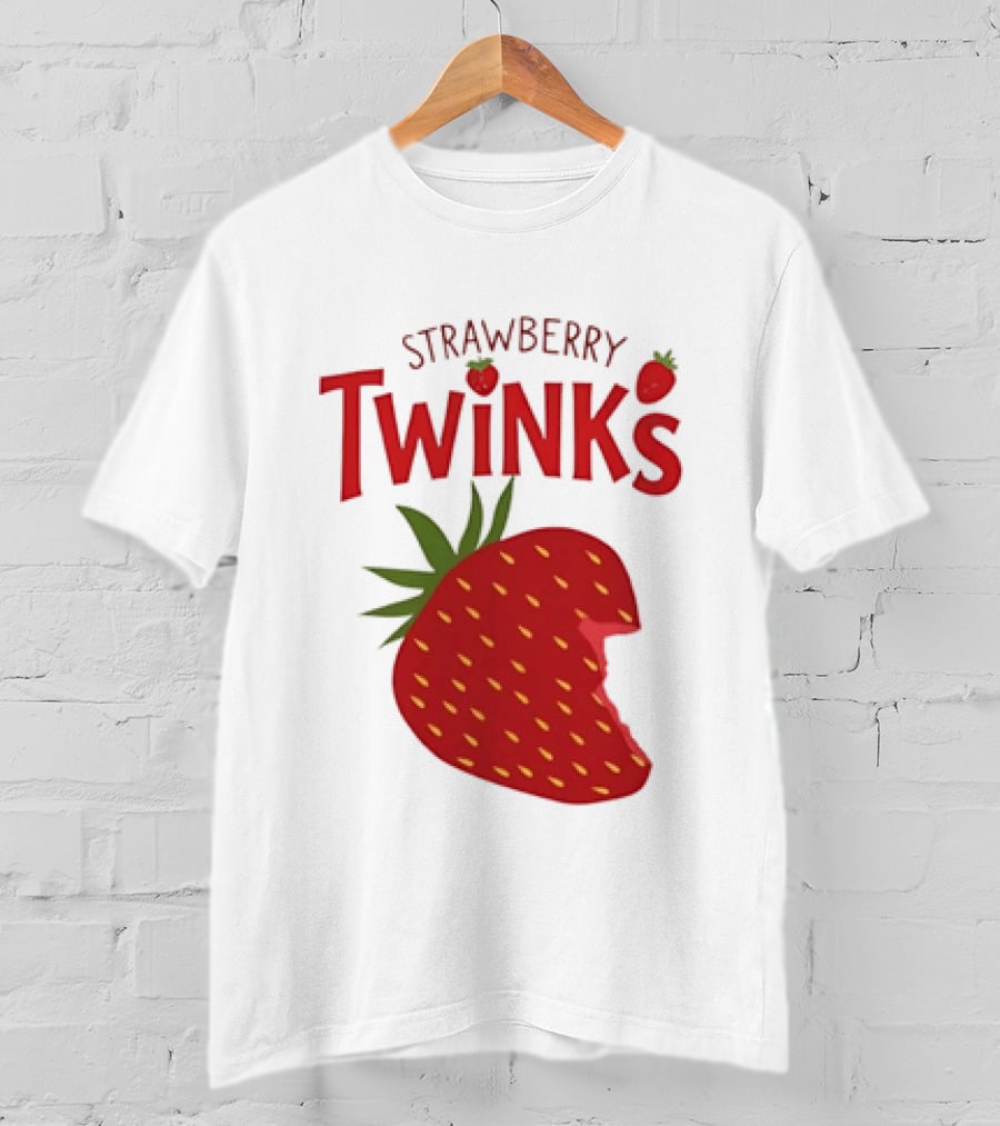 Strawberry Twinks Bitten Berry Fun Playful T-Shirt