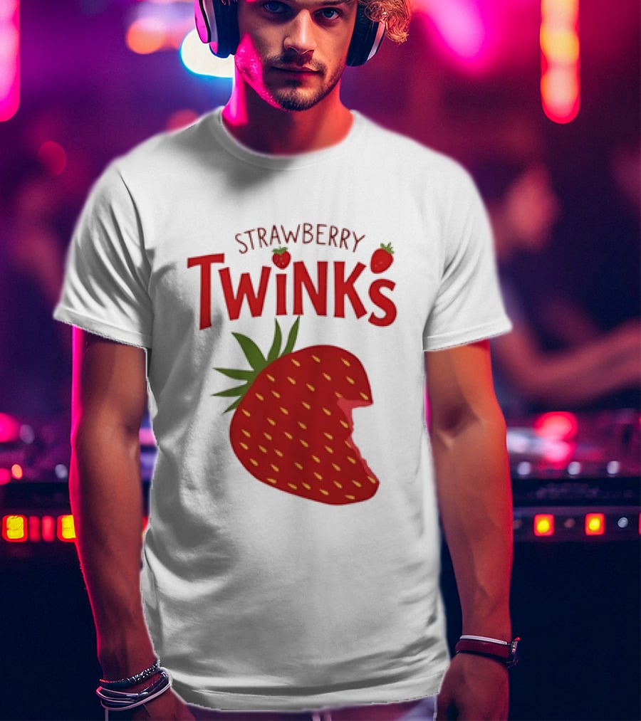 Strawberry Twinks Bitten Berry Fun Playful T-Shirt