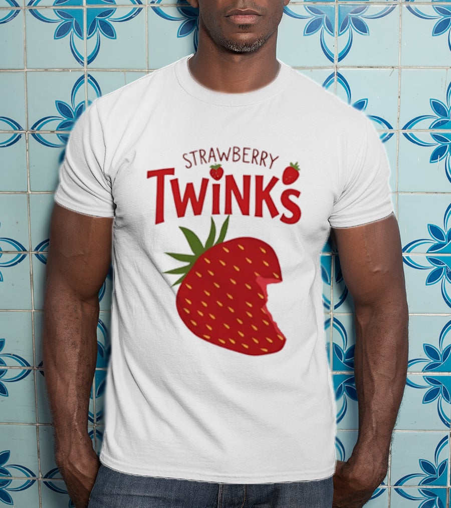Strawberry Twinks Bitten Berry Fun Playful T-Shirt