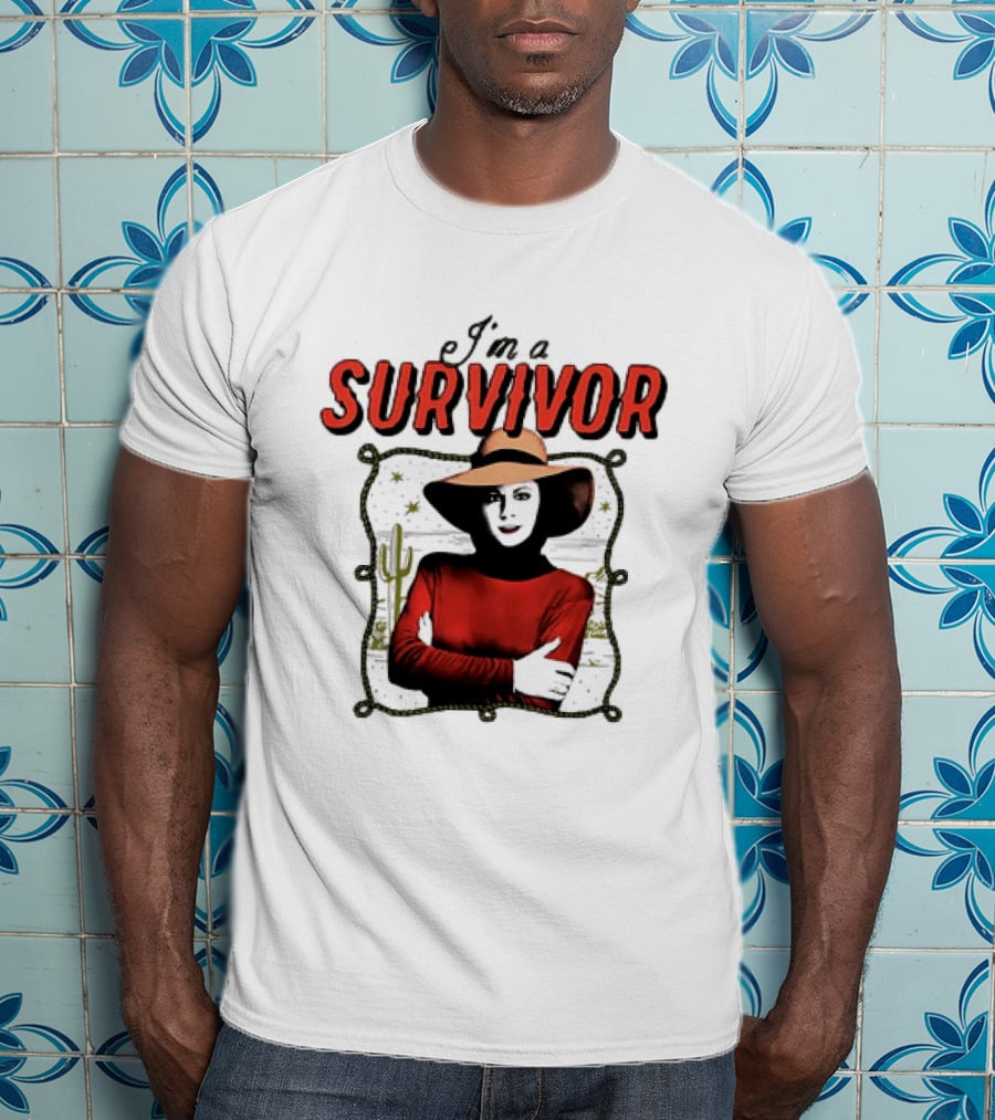 I'm A Survivor Woman Desert Vibes Western Cactus Hat T-Shirt