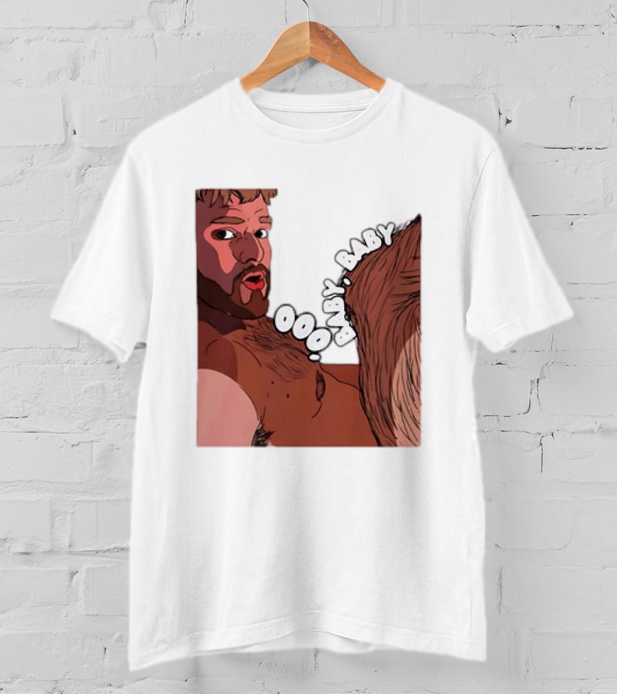 Ooo Baby Bearded Man Illustrated Expression T-Shirt