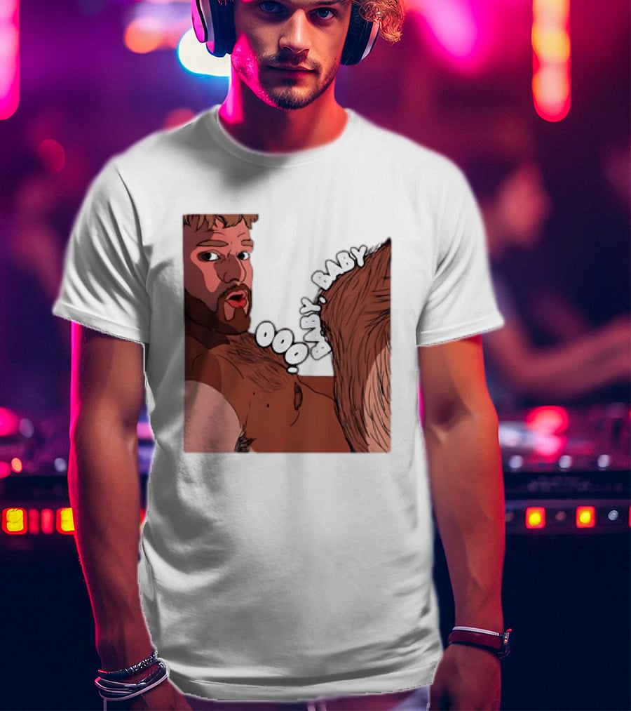 Ooo Baby Bearded Man Illustrated Expression T-Shirt