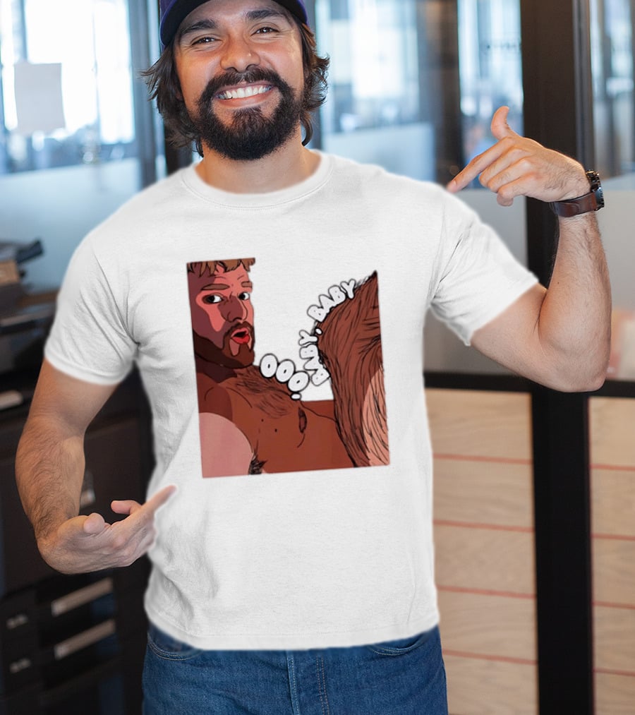 Ooo Baby Bearded Man Illustrated Expression T-Shirt