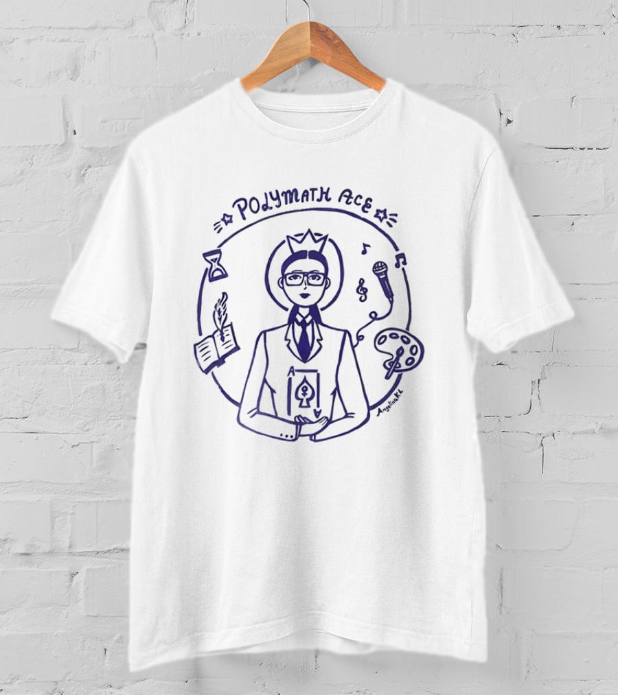 Polymath Ace Person With Hourglass Book Microphone Palette T-Shirt