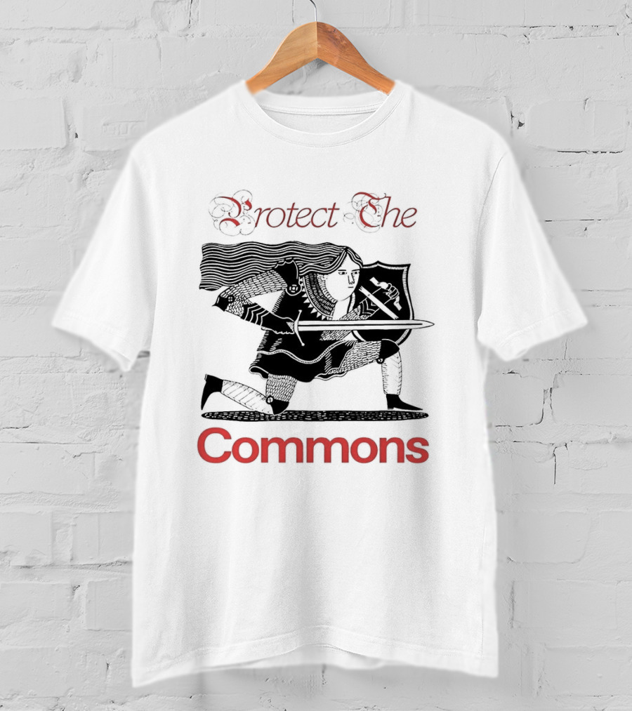 Protect The Commons Medieval Knight Armor Sword Shield T-Shirt