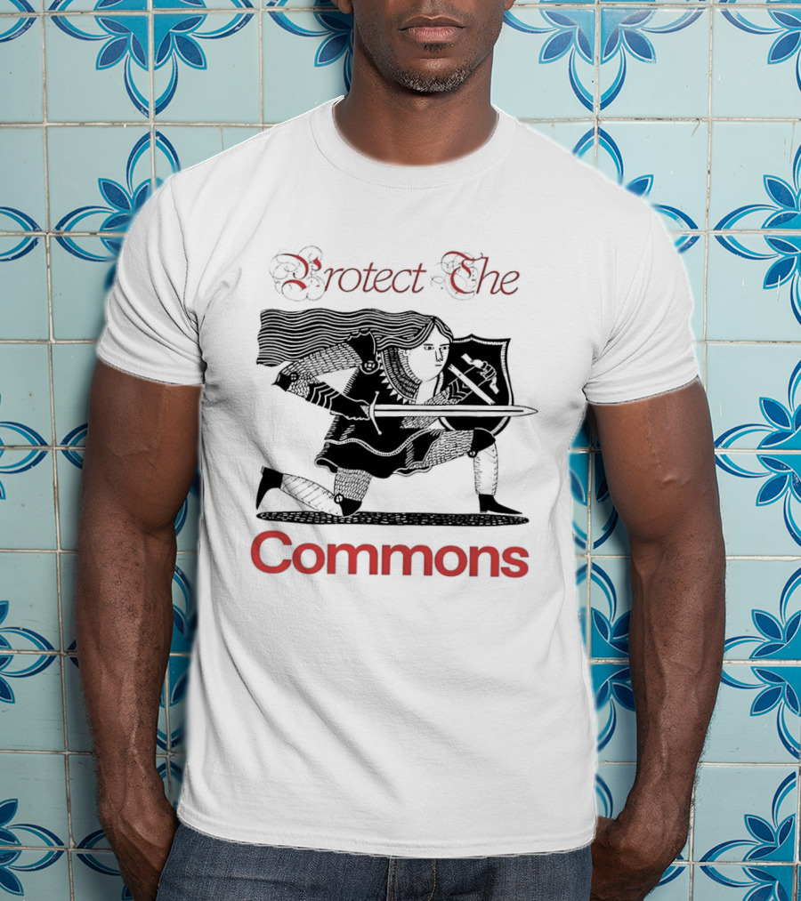 Protect The Commons Medieval Knight Armor Sword Shield T-Shirt