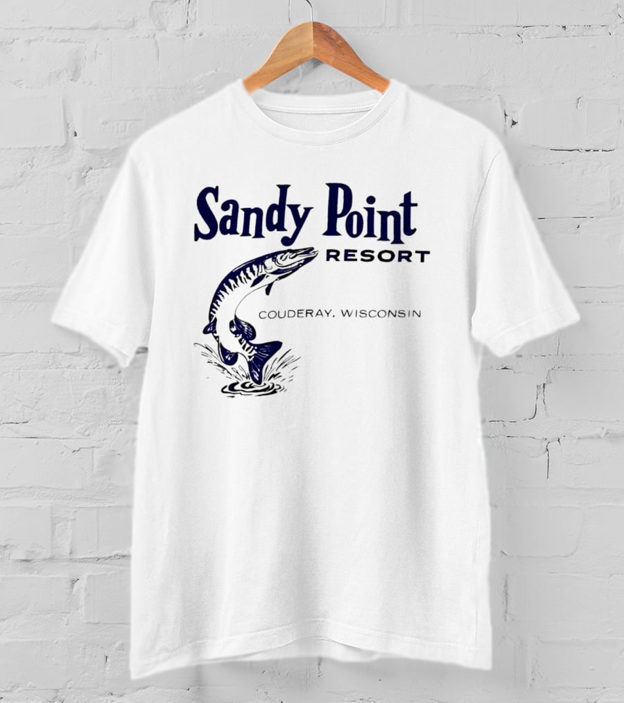 Sandy Point Resort Couderay Wisconsin Jumping Fish T-Shirt