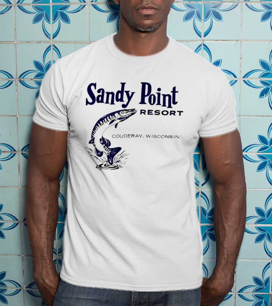 Sandy Point Resort Couderay Wisconsin Jumping Fish T-Shirt