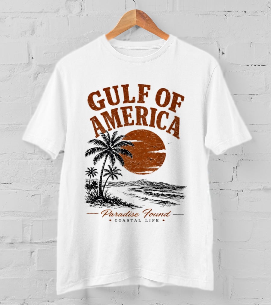 Gulf Of America Paradise Found Coastal Life Palm Sunset T-Shirt