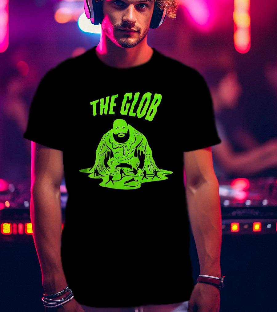 The Glob Justin Mason Melting Green Monster With Running Figures T-Shirt
