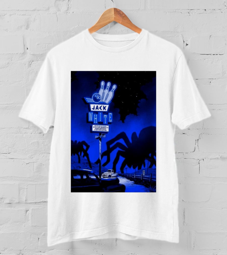 Jack White Indianapolis IN 2026 Everwise Amphitheater Event With Spiders And Bowling Sign T-Shirt