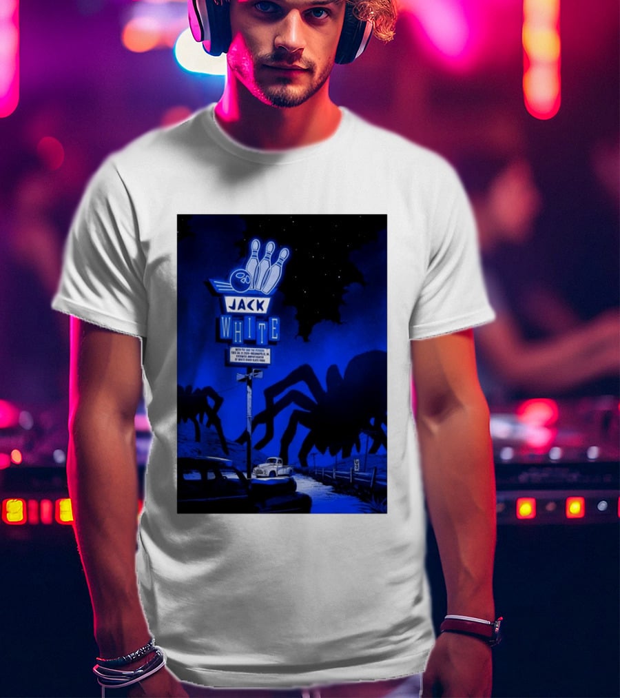 Jack White Indianapolis IN 2026 Everwise Amphitheater Event With Spiders And Bowling Sign T-Shirt