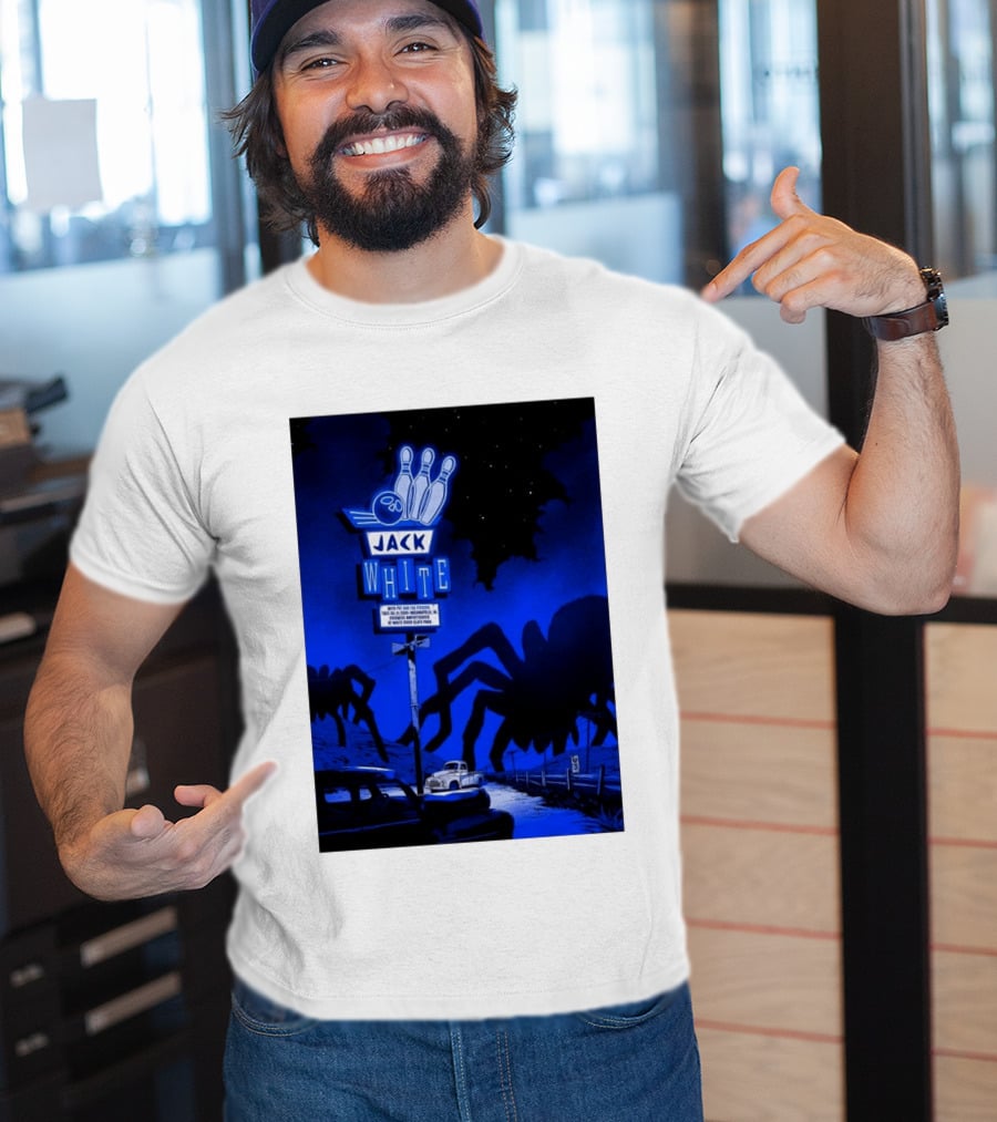 Jack White Indianapolis IN 2026 Everwise Amphitheater Event With Spiders And Bowling Sign T-Shirt