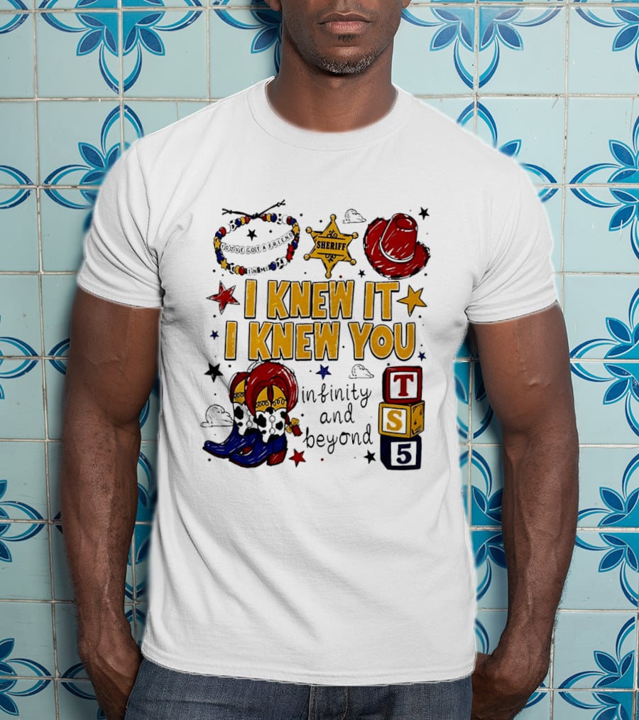 Woody Buzz Lightyear Sheriff Infinity And Beyond Blocks T-Shirt
