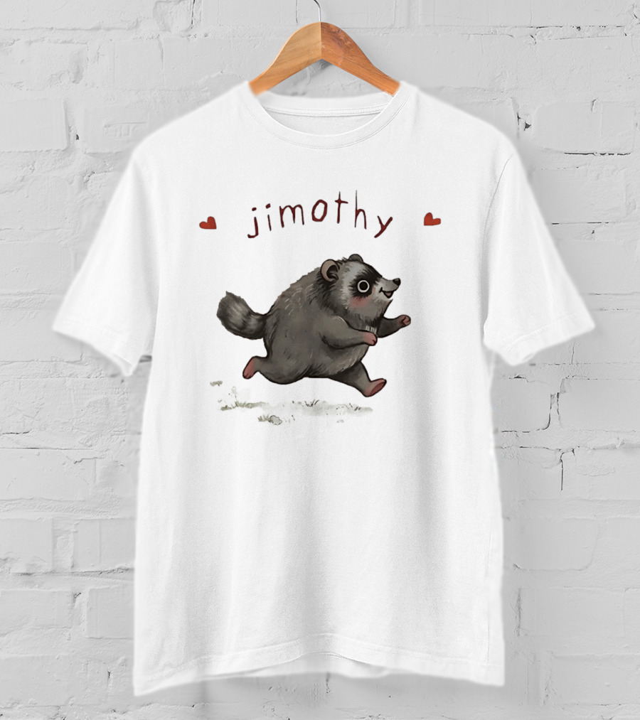 Jimothy Raccoon Cute Cartoon Character With Hearts T-Shirt