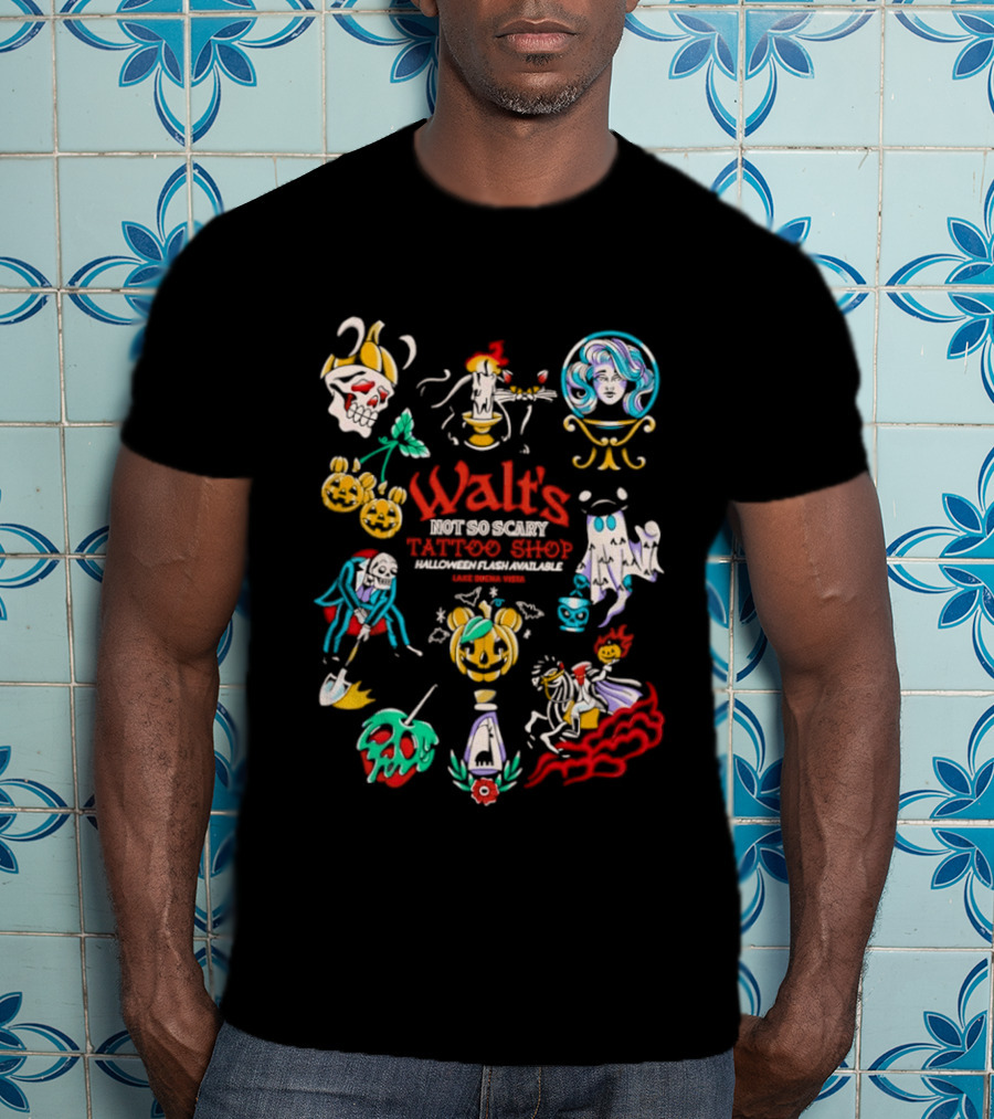 Walt's Not So Scary Tattoo Shop Halloween Flash Lake Buena Vista T-Shirt