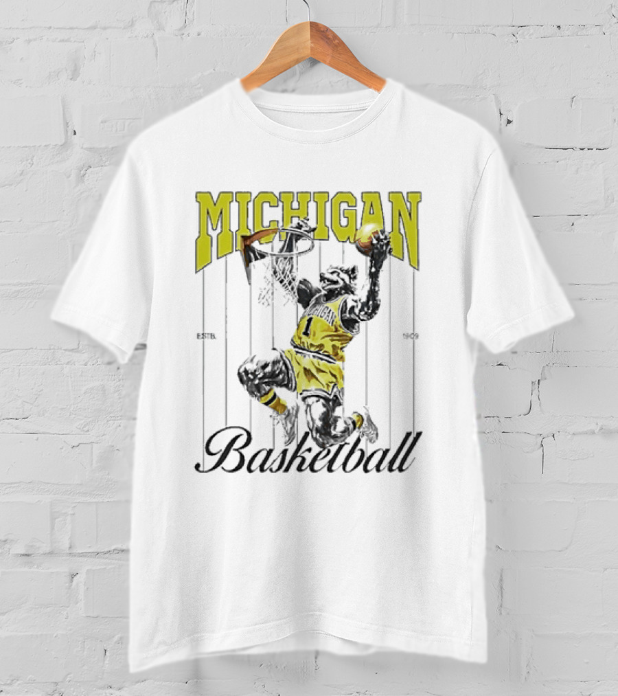 Wolverine Michigan Basketball Slam Dunk T-Shirt