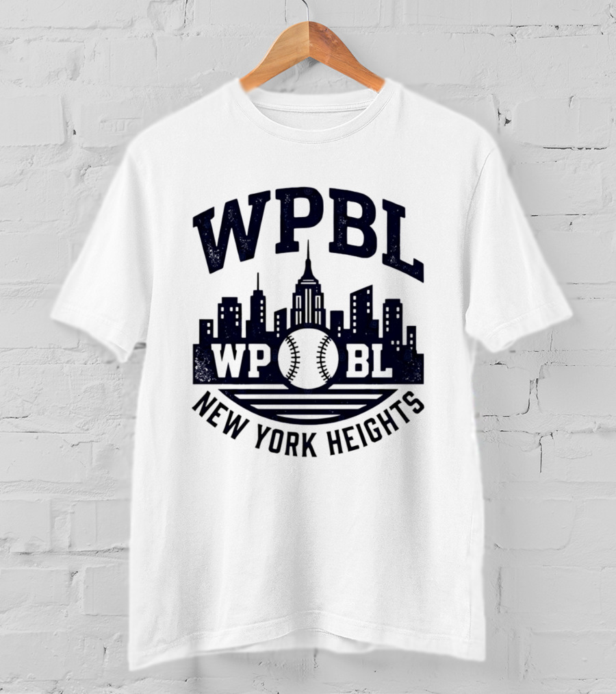 WPBL New York Heights Baseball Skyline Cityscape T-Shirt
