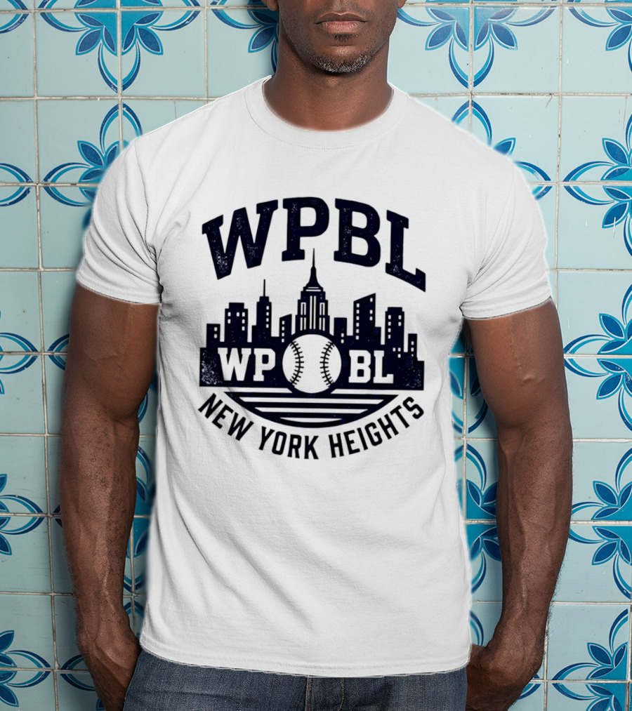 WPBL New York Heights Baseball Skyline Cityscape T-Shirt