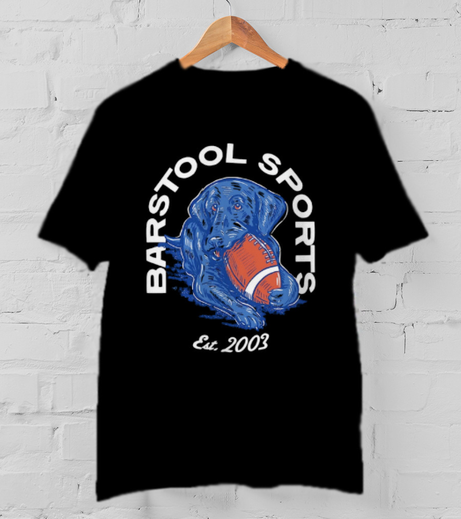 Barstool Sports Est. 2003 Black Labrador With Football T-Shirt
