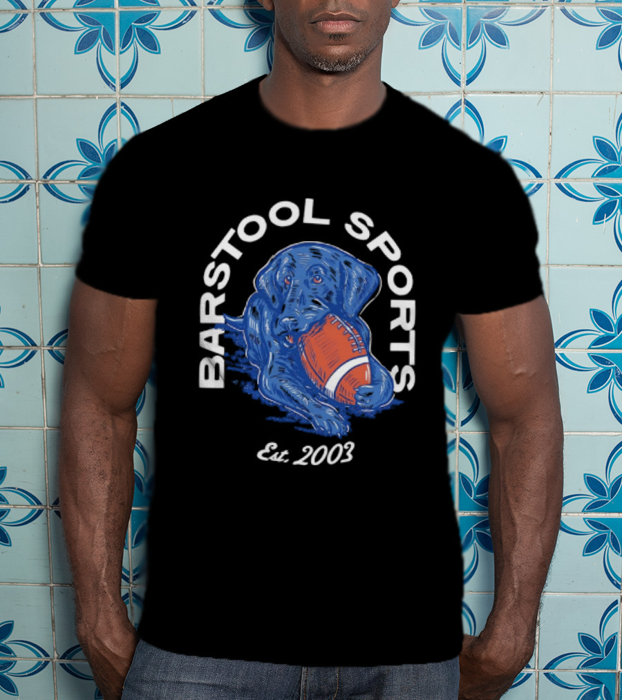 Barstool Sports Est. 2003 Black Labrador With Football T-Shirt