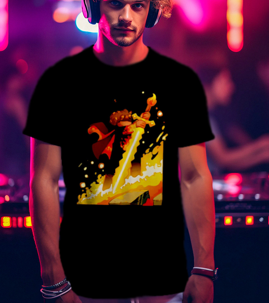FlameFrags Sword Gaming Fantasy Adventure Warrior T-Shirt