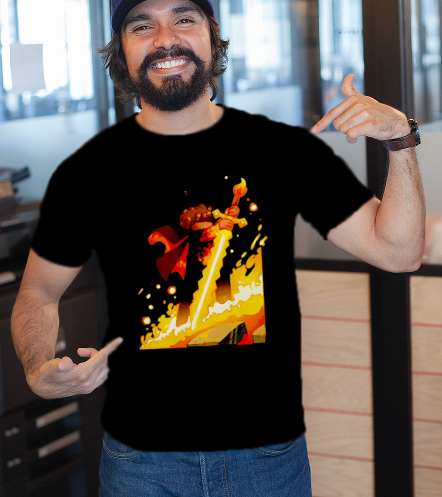 FlameFrags Sword Gaming Fantasy Adventure Warrior T-Shirt
