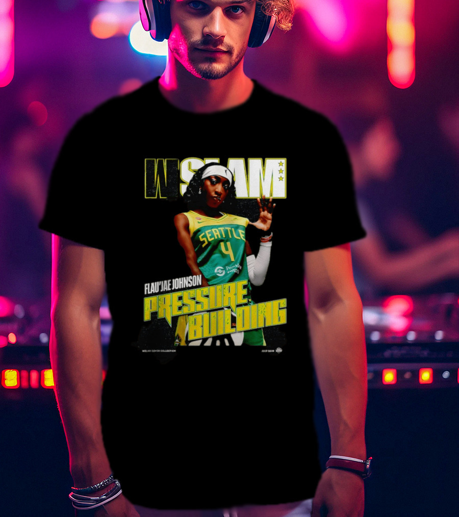 W SLAM Flau'jae Johnson Seattle Storm Pressure Building T-Shirt