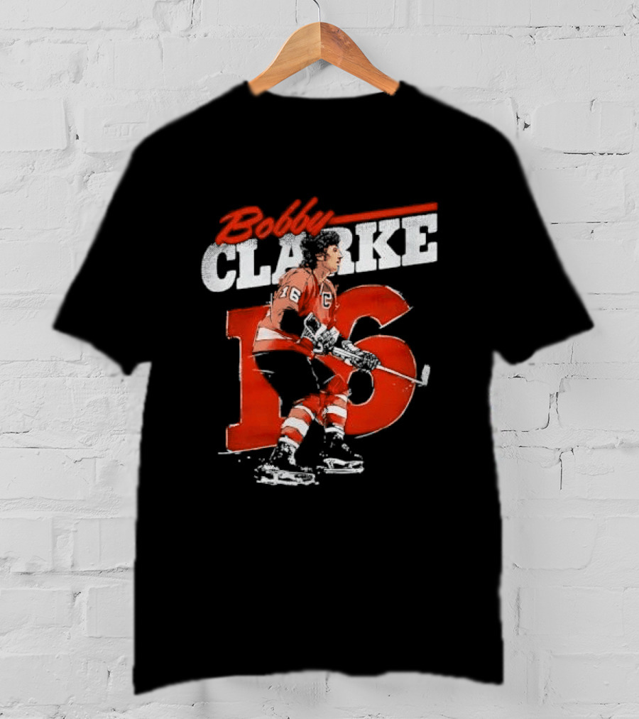 Bobby Clarke 16 Philadelphia Flyers Ice Hockey Legend T-Shirt