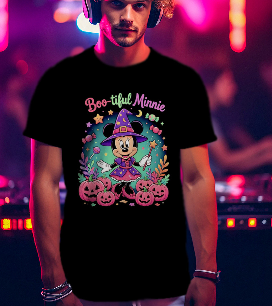 Boo Tiful Minnie Halloween Pumpkin Witch Disney Magic T-Shirt