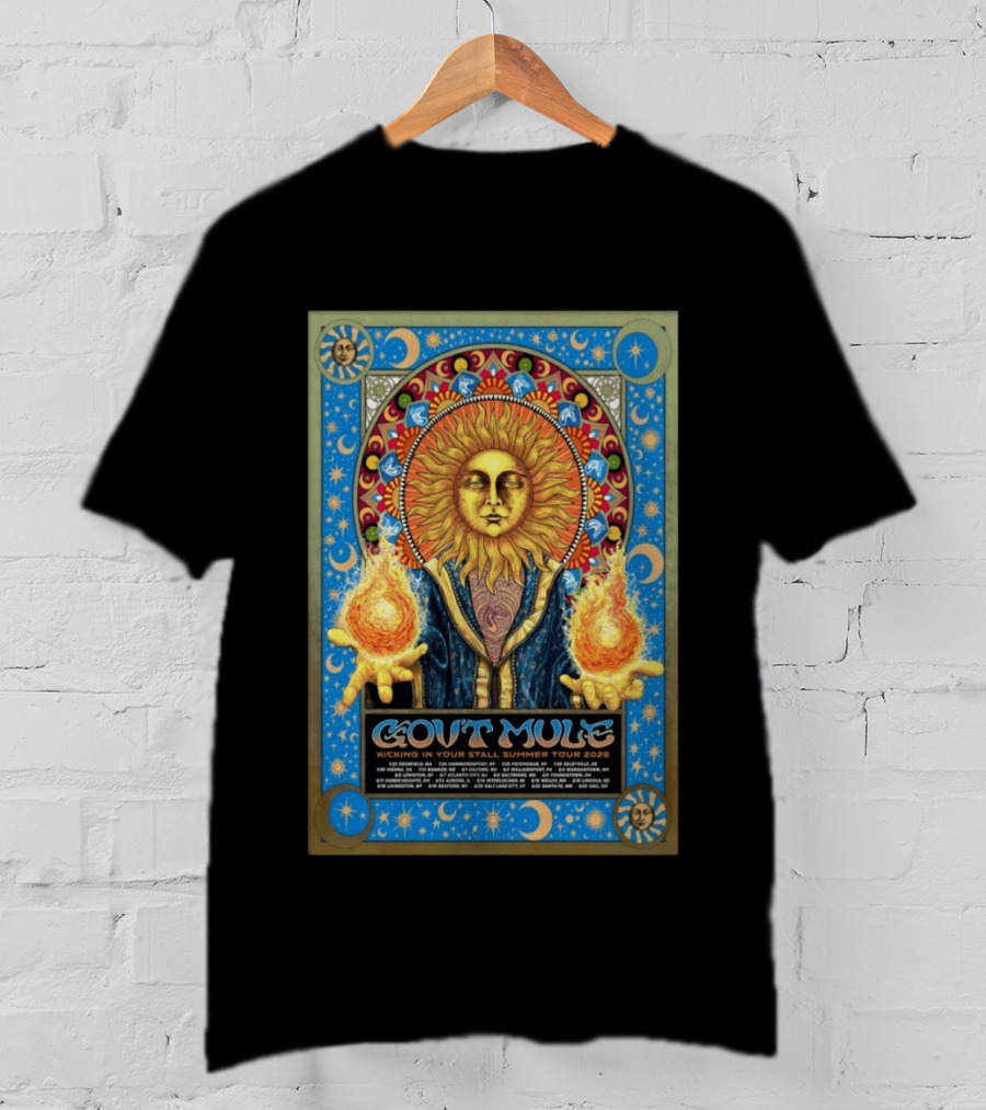 Gov't Mule Kicking In Your Stall Summer Tour 2026 Sun Fire T-Shirt