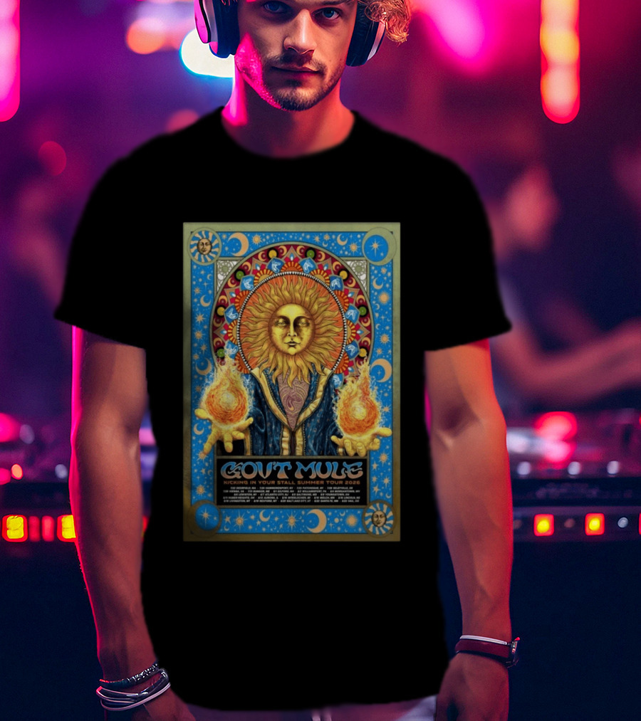 Gov't Mule Kicking In Your Stall Summer Tour 2026 Sun Fire T-Shirt