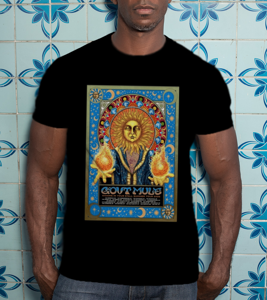 Gov't Mule Kicking In Your Stall Summer Tour 2026 Sun Fire T-Shirt