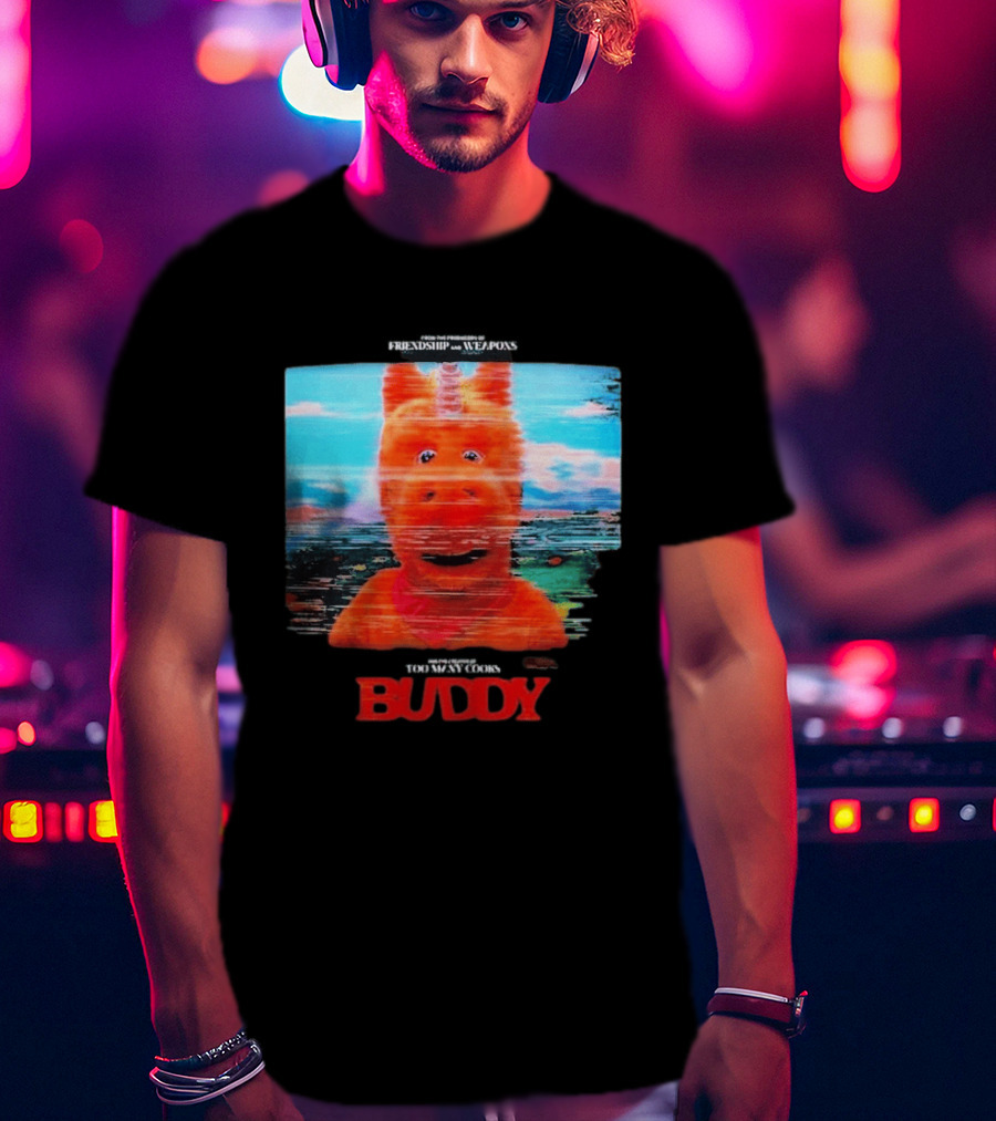 Buddy Unicorn Friendship And Weapons Movie Premiere August 28 2026 T-Shirt