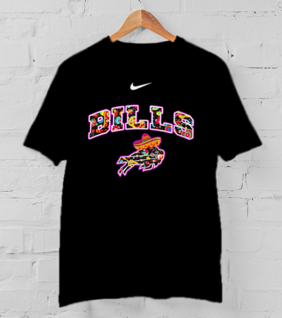 Buffalo Bills Fiesta Floral Pattern Nike Logo Hispanic Heritage Celebration T-Shirt