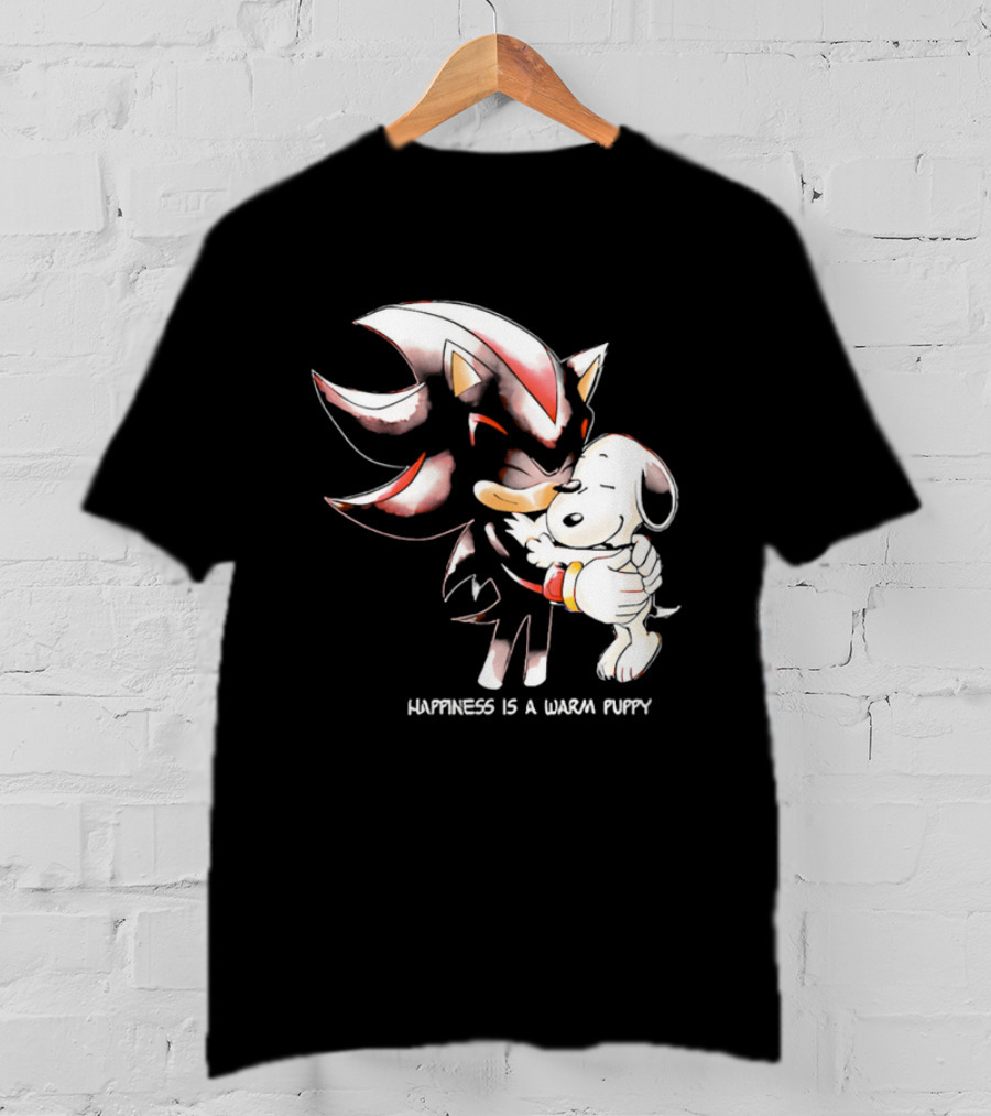 Happiness Is A Warm Puppy Shadow The Hedgehog Embrace T-Shirt