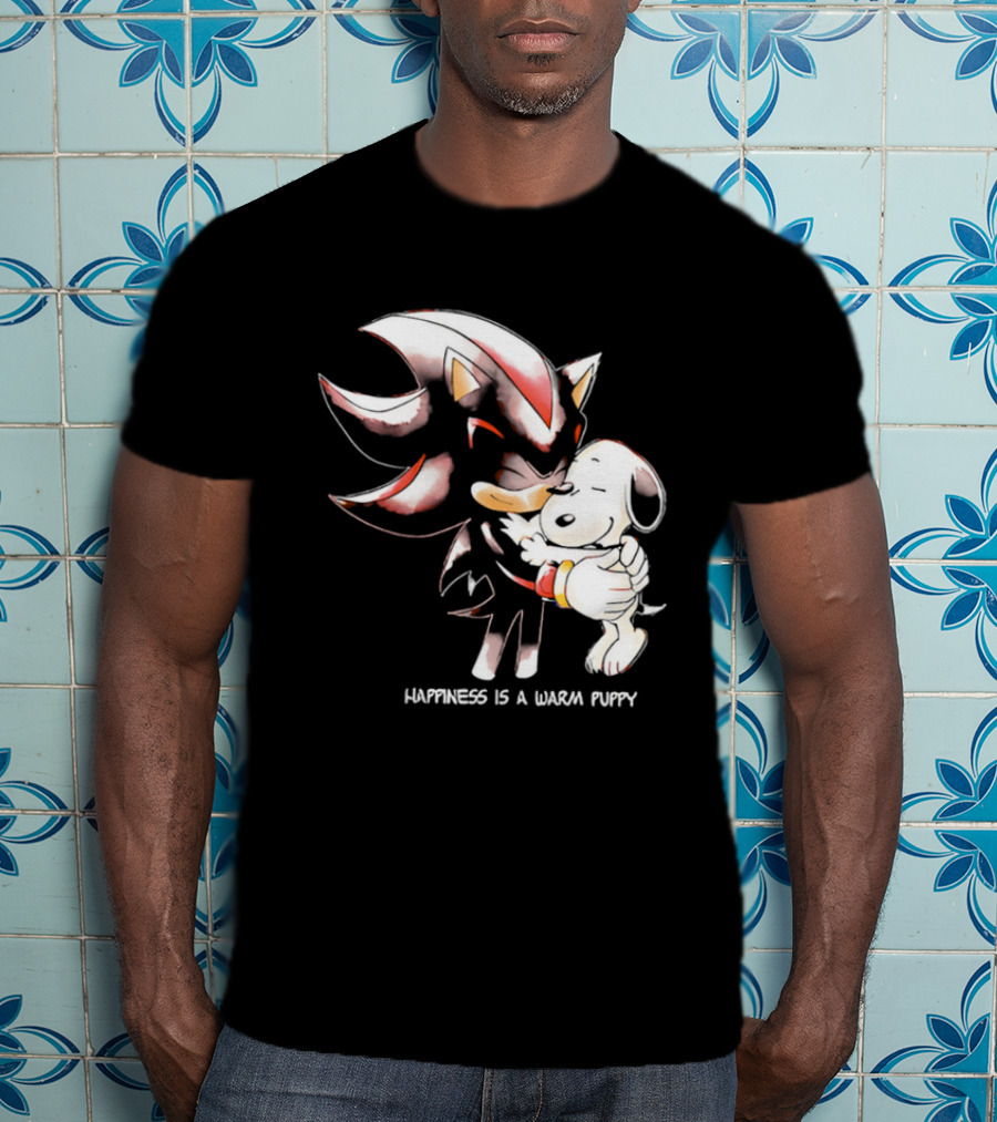 Happiness Is A Warm Puppy Shadow The Hedgehog Embrace T-Shirt